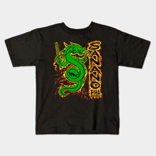 Sanano FMA Dragon Fire Green Kids T-Shirt